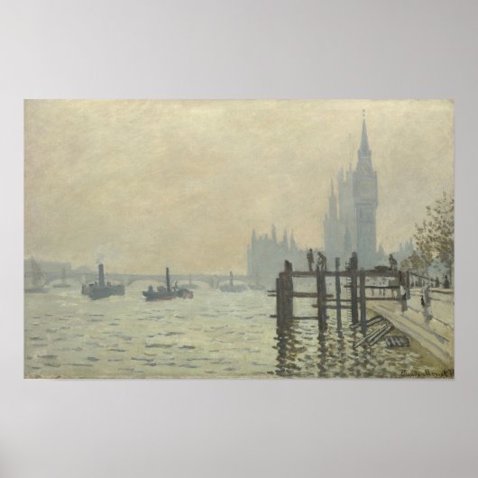 Die Themse unter Westminster von Claude Monet Poster (Vorne)