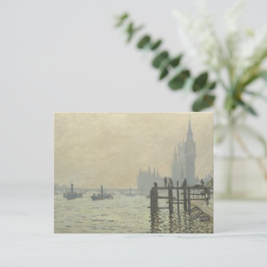 Die Themse unter Westminster von Claude Monet Postkarte (Stehend Vorderseite)