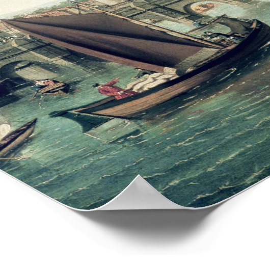 Die Themse unterhalb der Westminster-Brücke Poster (Ecke)