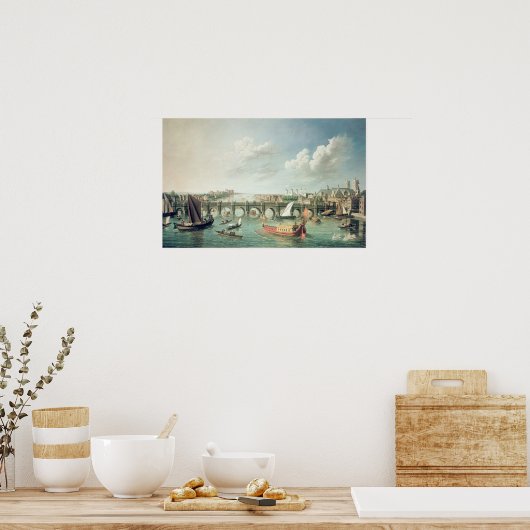 Die Themse unterhalb der Westminster-Brücke Poster (Küche)