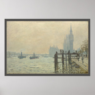 Die Themse unterhalb von Westminster von Claude Mo Poster
