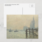 Die Themse unterhalb von Westminster von Claude Mo Postkarte (Vorne/Hinten)