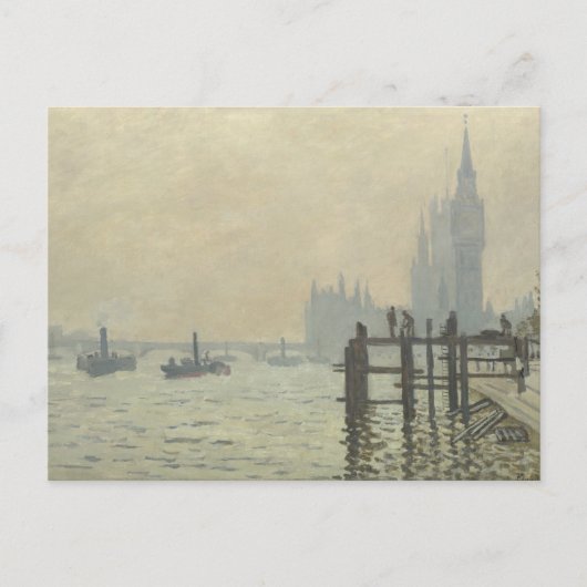 Die Themse unterhalb von Westminster von Claude Mo Postkarte (Vorderseite)