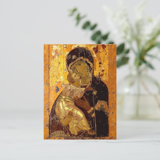 Die Theotokos des Wladimir-Ikons Postkarte (Stehend Vorderseite)