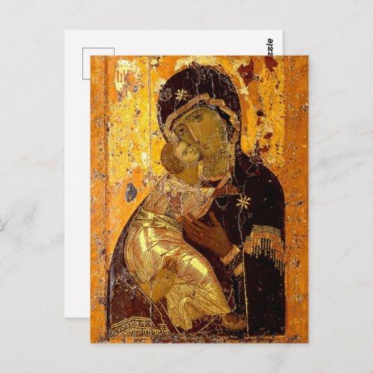 Die Theotokos des Wladimir-Ikons Postkarte (Vorne/Hinten)
