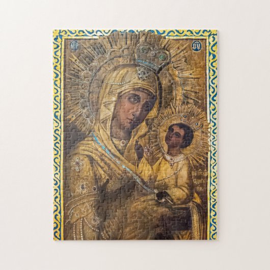 Die Theotokos und das orthodoxe Christkindlsymbol Puzzle (Vertikal)