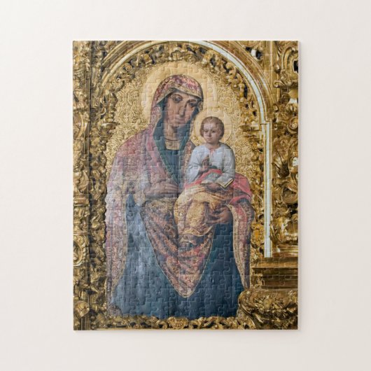 Die Theotokos und das orthodoxe Christkindlsymbol Puzzle (Vertikal)