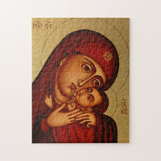 Die Theotokos und das orthodoxe Christkindlsymbol Puzzle (Vertikal)