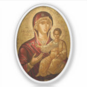 Die Theotokos und der Christ Child Orthodox Vinyl Aufkleber (Vorderseite)