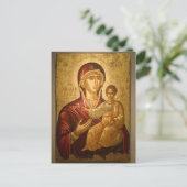 Die Theotokos und der Kindergott Postkarte (Stehend Vorderseite)