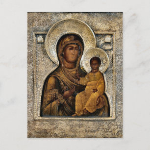 Die Theotokos und die christlich-orthodoxe Ikonenp Postkarte