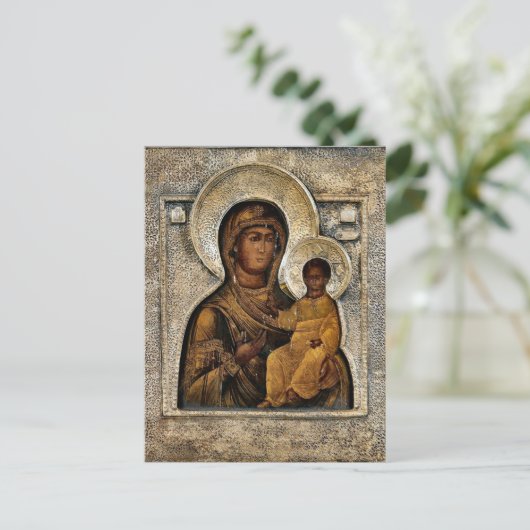 Die Theotokos und die christlich-orthodoxe Ikonenp Postkarte (Stehend Vorderseite)