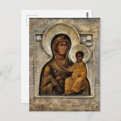 Die Theotokos und die christlich-orthodoxe Ikonenp Postkarte (Vorne/Hinten)