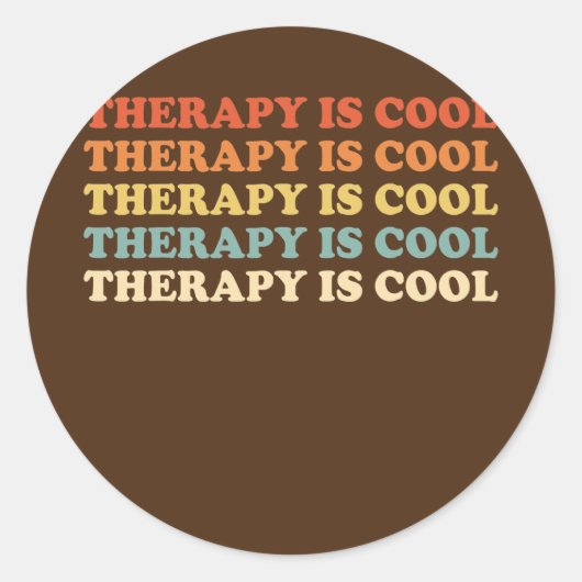 Die Therapie ist Cool ästhetische Trendy Mental He Runder Aufkleber (Vorderseite)