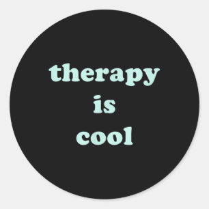Die Therapie ist Cool Mint Green Mental Health Awa Runder Aufkleber