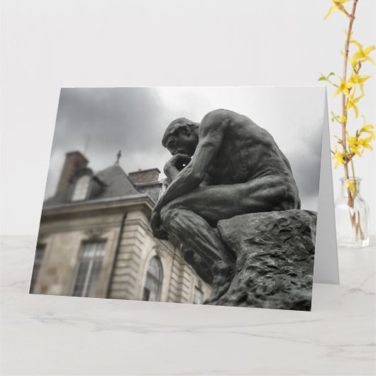 Die Thinker Rodin Paris-Skulptur Karte (Gelbe Blume)
