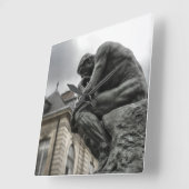 Die Thinker Rodin Paris-Skulptur Quadratische Wanduhr (Winkel)
