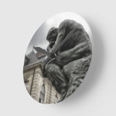 Die Thinker Rodin Paris-Skulptur Runde Wanduhr (Winkel)