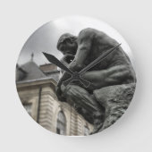 Die Thinker Rodin Paris-Skulptur Runde Wanduhr (Vorderseite)