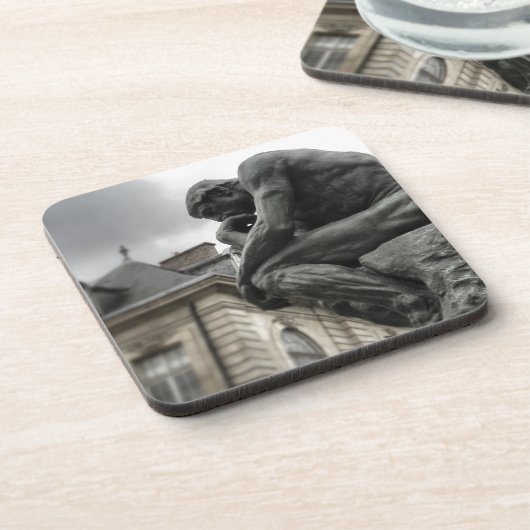 Die Thinker Rodin Paris-Skulptur Untersetzer (Linke Seite)