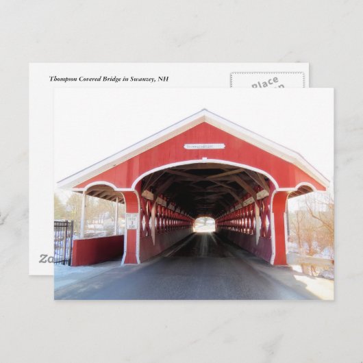 Die Thompson Covered Bridge betreten Postkarte (Vorne/Hinten)