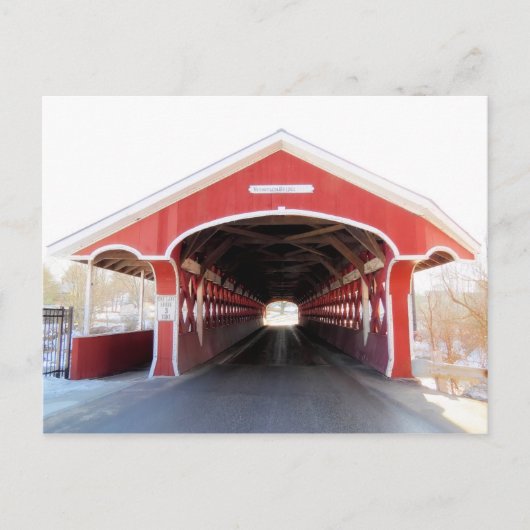 Die Thompson Covered Bridge betreten Postkarte (Vorderseite)