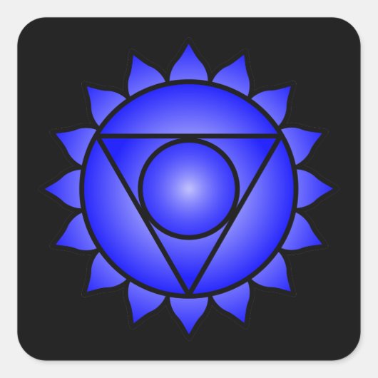 Die Throat Chakra Quadratischer Aufkleber (Vorderseite)