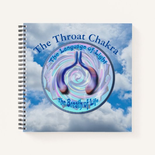 Die Throat Chakra - Symbol des Atemlebens Notizblock (Vorderseite)