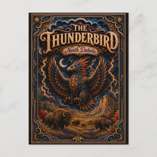 Die Thunderbird North Dakota Popcut Legenden Postkarte (Vorderseite)