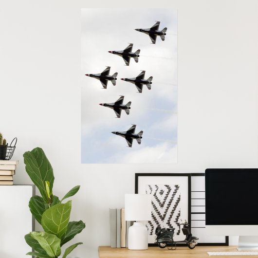 Die Thunderbirds bilden eine 6-Schiff Delta-Format Poster (Heimbüro)