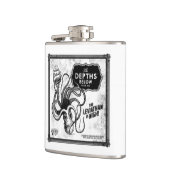 Die Tiefen unter Rum-Vinyl eingewickelter Flasche Flachmann (Links)