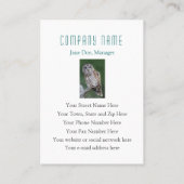 Die Tier-Geschäfts-Karte des abgehaltene Visitenkarte (Rückseite)