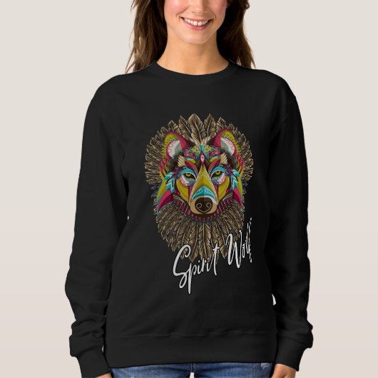 DIE TIER-SWEATSHIRT DER GEIST-WOLF-TIERfrauen Sweatshirt (Vorderseite)