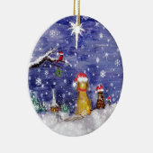 Die Tier-Weihnachtssogar Aquarell-Kunst Keramikornament (Rechts)