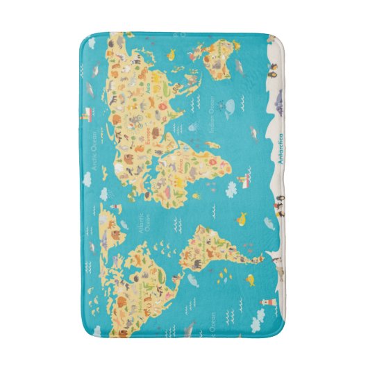 Die Tiere der Welt Badematte (Vorderseite Vertikal)