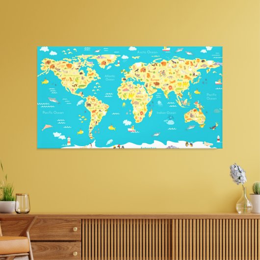 Die Tiere der Welt Leinwanddruck (Insitu (Wohnzimmer))