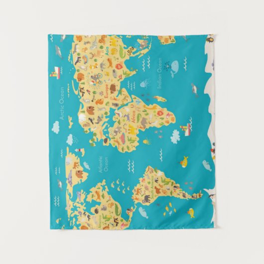 Die Tiere der Welt Wandteppich (Vorderseite)