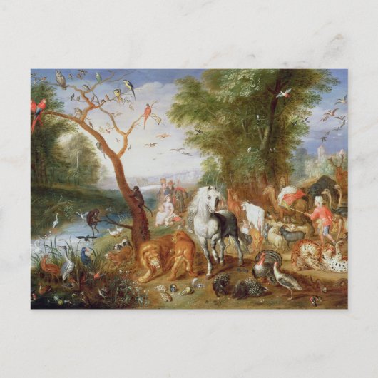 Die Tiere, die in Noahs Arche eindringen Postkarte (Vorderseite)