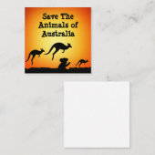 Die Tiere in Australien gerettet Quadratische Visitenkarte (Vorne/Hinten)
