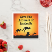 Die Tiere in Australien gerettet Serviette (Beispiel)