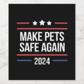 Die Tiere sicher machen Weinetikett (Einzelnes Label)