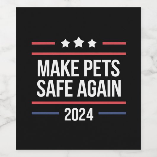 Die Tiere sicher machen Weinetikett (Einzelnes Label)