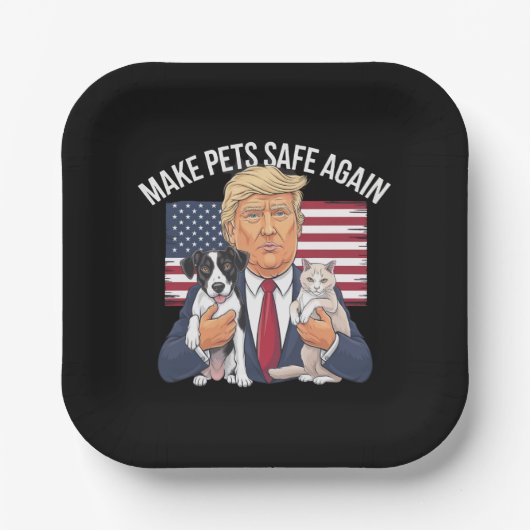 Die Tiere wieder sicher machen Rett unsere Haustie Pappteller (Vorderseite)