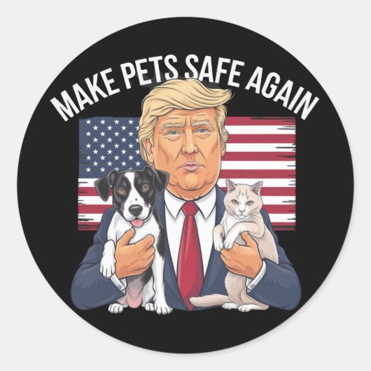 Die Tiere wieder sicher machen Rett unsere Haustie Runder Aufkleber (Vorderseite)