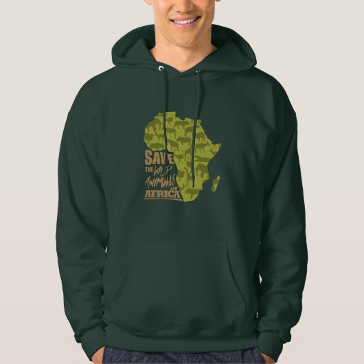 Die Tierwelt Afrikas grafisch gerettet Hoodie (Vorderseite)