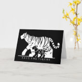 Die Tiger gerettet (schwarz) Karte (Gelbe Blume)