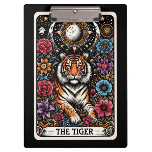 Die Tiger-Tarotkarte Starke Stärke & Fokussierun Klemmbrett