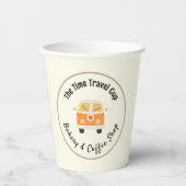 Die Time Traveler Coffee Geschäft Papiertasse Pappbecher (Vorderseite)
