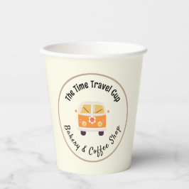 Die Time Traveler Coffee Geschäft Papiertasse Pappbecher