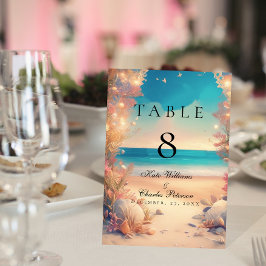 Die Tischnummer am Strand